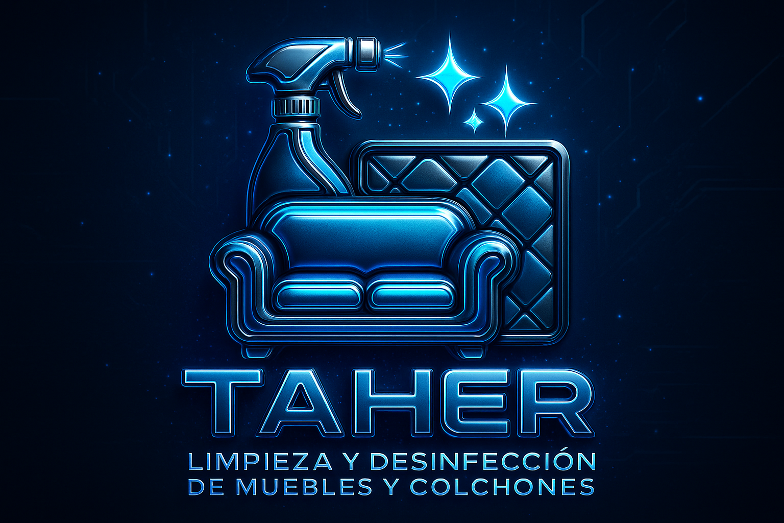 Logo TAHER moderno y tecnológico